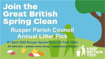 Annual Litter Pick 6th April 2025 – all are welcome